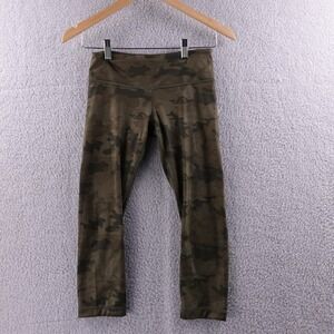 Lululemon Align Camo Crop Leggings Pants Women Size 4 Olive Green Athleisure